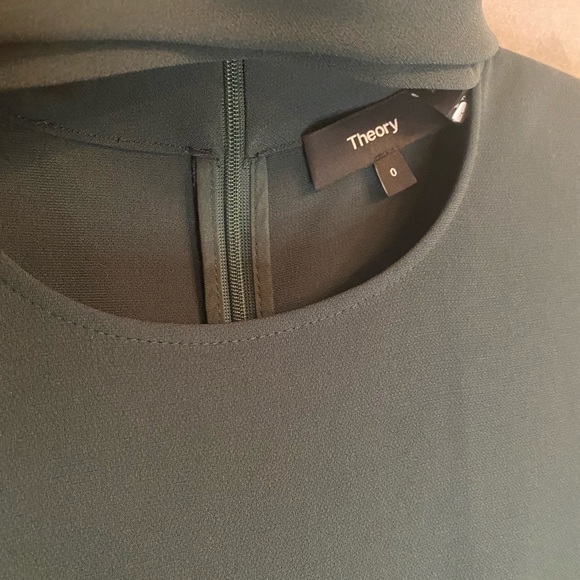 Theory • Admiral Crepe Collar • Sheath Dress • Emerald Green • Size 0 - Picture 4 of 6